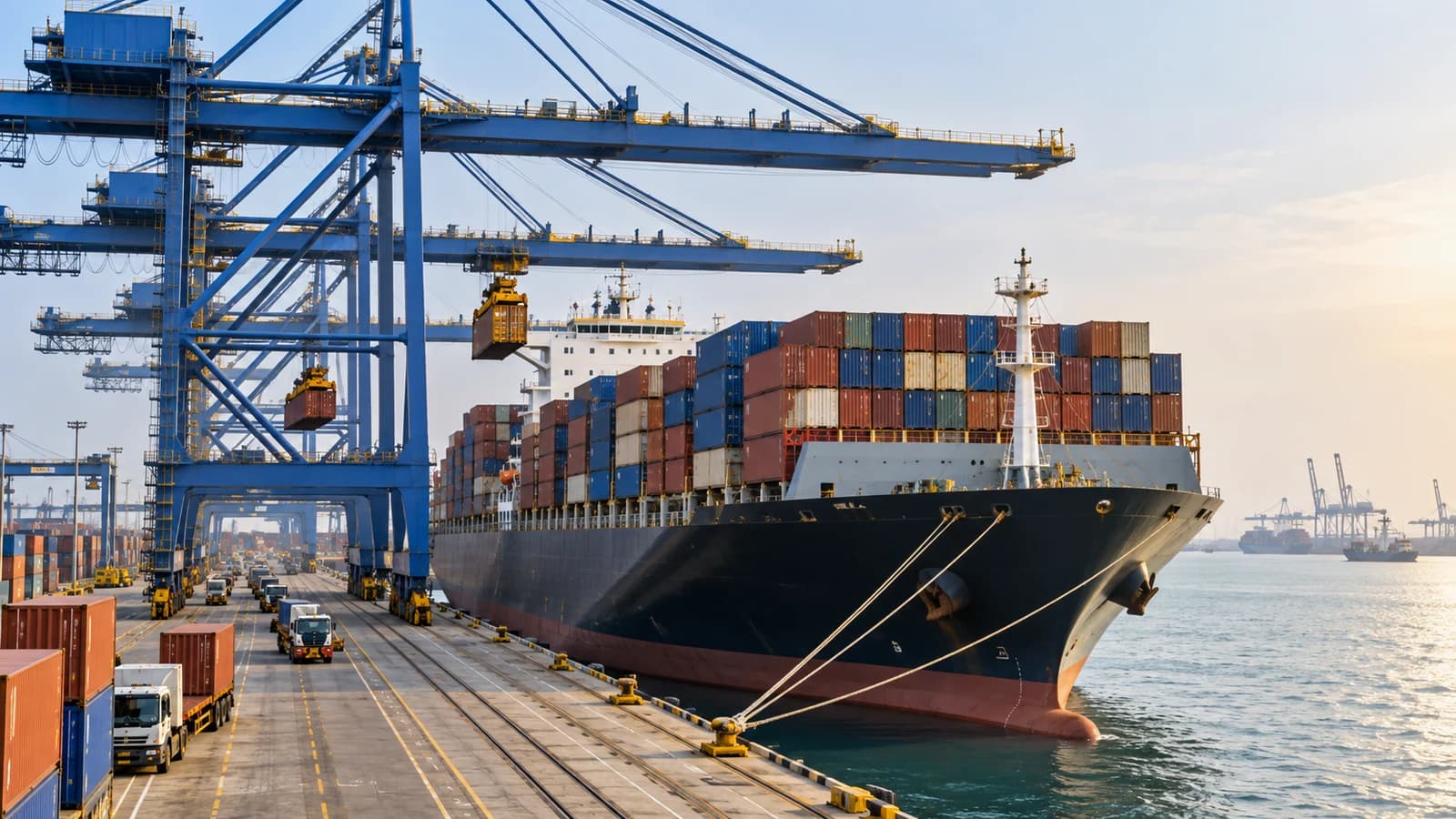 Container vessel being worked by cranes at an Indian port, illustrating assessment under the Customs Act 1962
